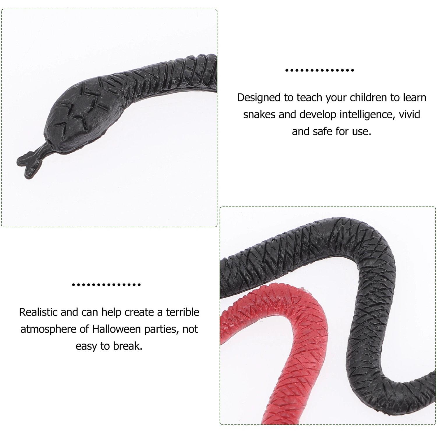 100pcs Fake Snakes Halloween Snakes Realistic Snake Toys Halloween Prank Toys