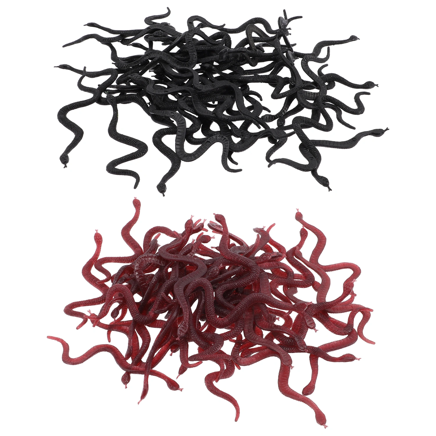 100pcs Fake Snakes Halloween Snakes Realistic Snake Toys Halloween Prank Toys