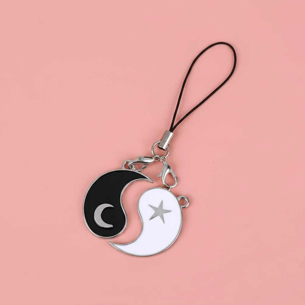 2 Pairs Phone Charms Bagua Phone Hanging Chains Mobile Phone Chain Decorations