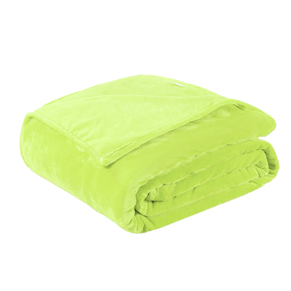 Thick Blankets Flannel Fleece Blanket Lightweight Warm Bed Blanket 70x100cm (Light Green)