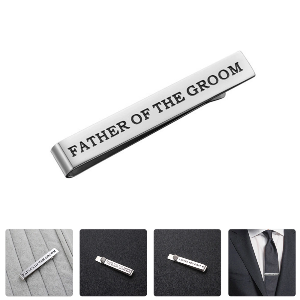 1Pc Groom Father Tie Clip Father of The Bride Gift Business Suit Necktie Clamp