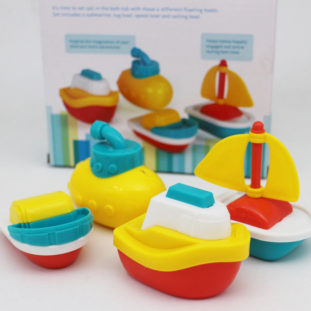 8pcs Bath Toys Bathtime Floating Boat Plastic Ship Model for Toddlers Kids