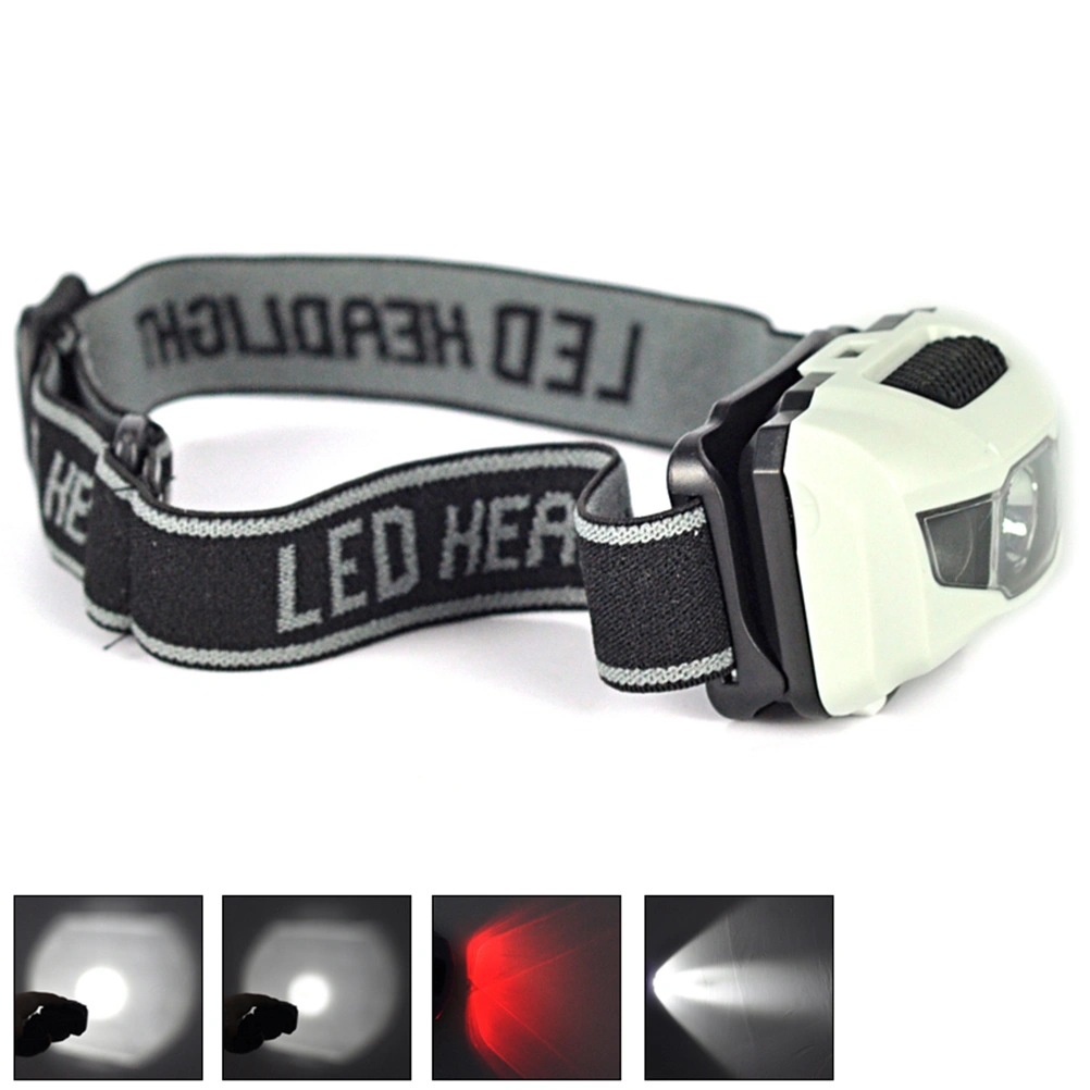 Headlamp Waterproof Flashlight 120 Lumens 4 Lighting Modes for Running Hiking Camping Reading Fishing Hunting Jogging (White)
