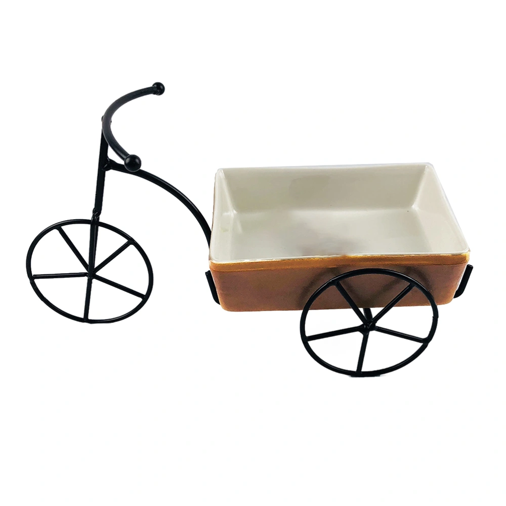 1pc Iron Craft Bike Ceramic Dish Tableware Creative Food Service Plate Food Dish