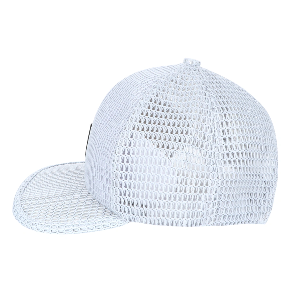 Quick-dry Mesh Peaked Solid Color Baseball Adjustable Breathable Cooling Sun Block Hat for Outdoor Autumn Travel (Light Grey)