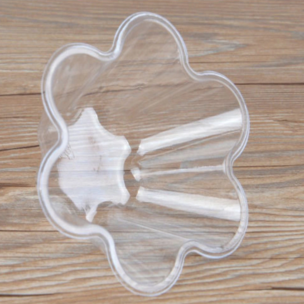 100pcs Disposable Ice Cream Cup Transparent Plastic Dessert Bowl Petal Shape Container for Bar Cafe Home