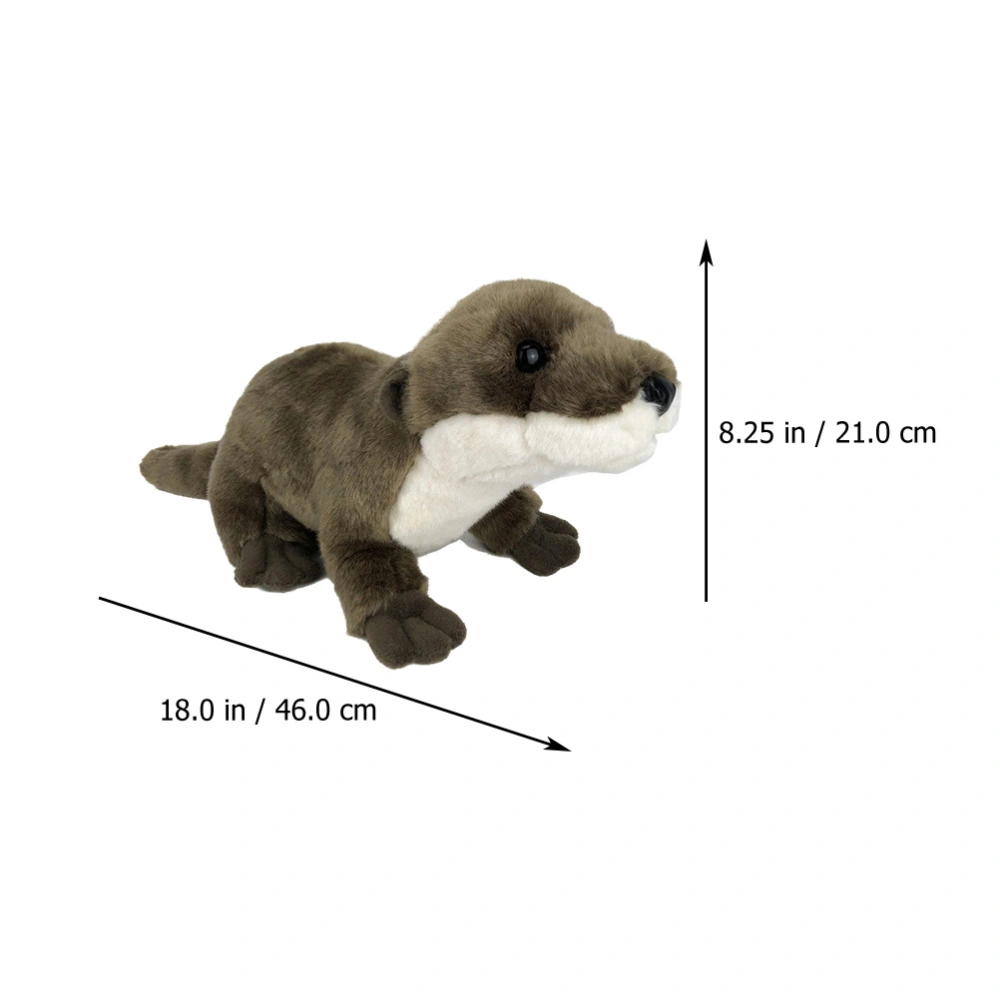 1Pc Children Simulation Animal Doll Stuffed Toy Lovely Otter Plush Toy (Coffee)