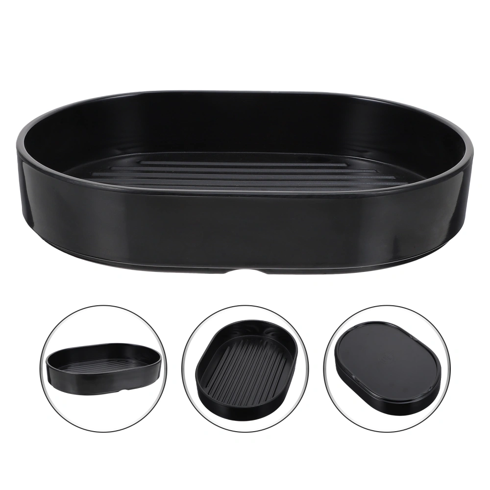 1 Pc Japanese-style Cooking Plate Melamine Tableware Melamine Barbecue Plate (Black)