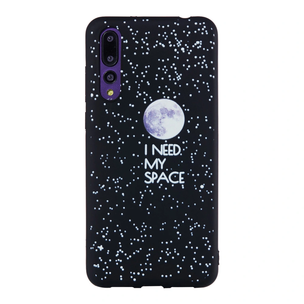 Embossed Phone Cover Exquisite Anti-Fall Anti-Scratch Frosted Texture Phone Case TPU Fully Covered Phone Shell for HUAWEI P20 Pro (New Moon)