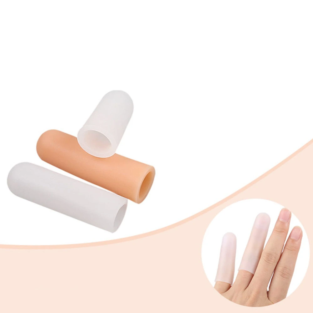 1 Pair SEBS Finger Protector Anti Finger Moisturizing Sleeve (Skin color)