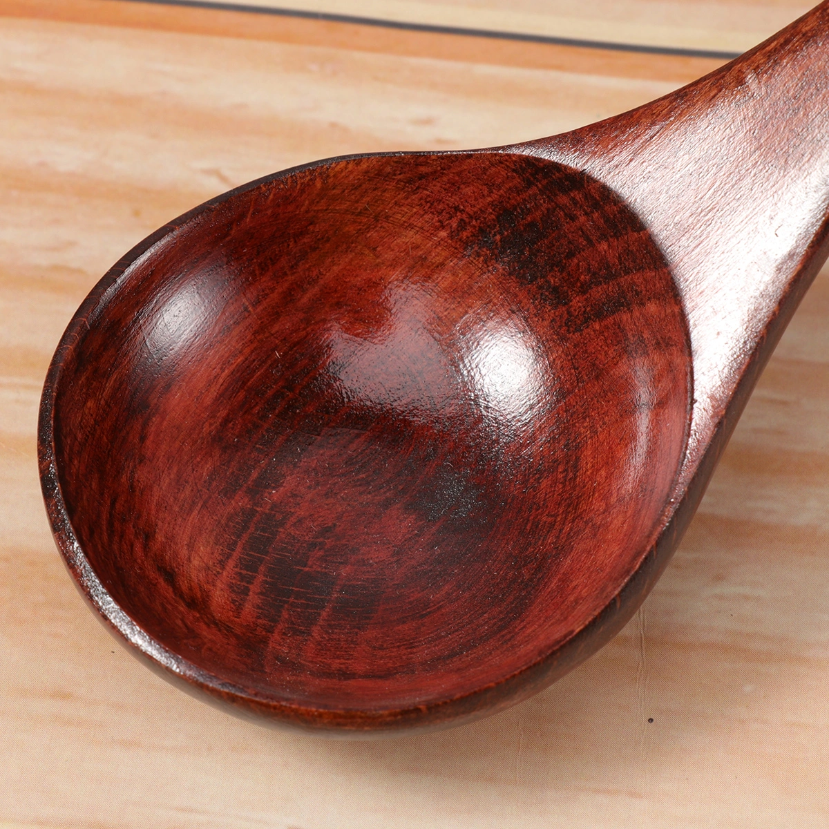 3PCS Wooden Long Handle Soup Ladle Household Cooking Soup Spoons Kitchen Utensils (28cm/24cm/18cm)