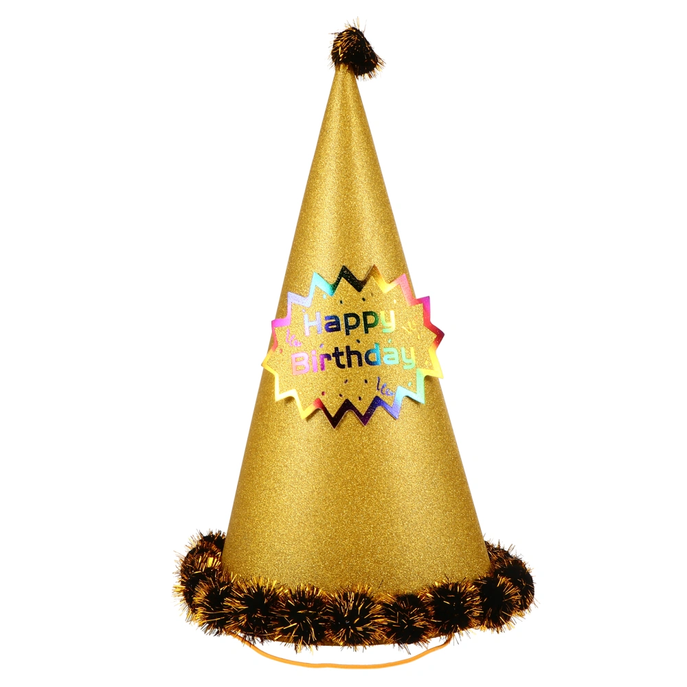 Birthday Party Decorative Hat Glitter Paper Pointed Hat Cone Party Hats