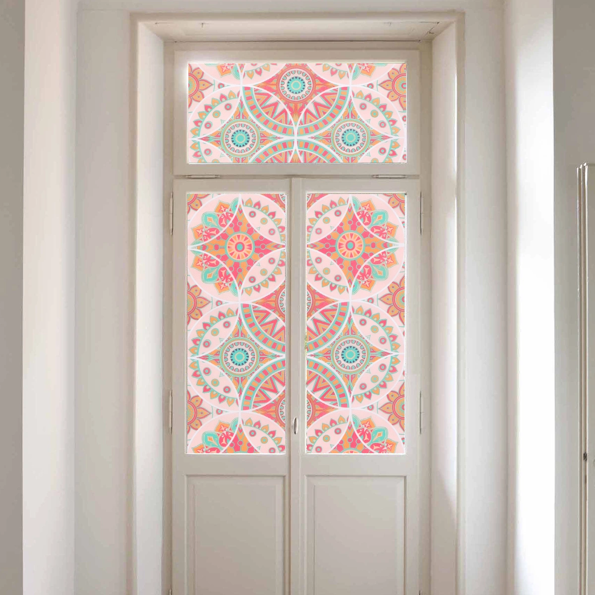 1 Roll 30x100cm Window Closet Stickers Self-adhensive Glass Film Static Cling Window Sticker for Bathroom Windows (Colorful)