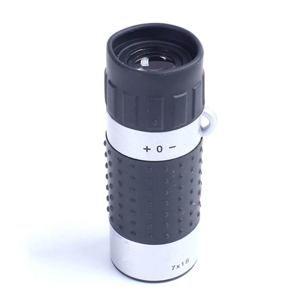 7x18 Monocular Practical Single-Tube Telescope Range Finder Magnification Telescope Black and White (Objective Lens Diameter:18mm)