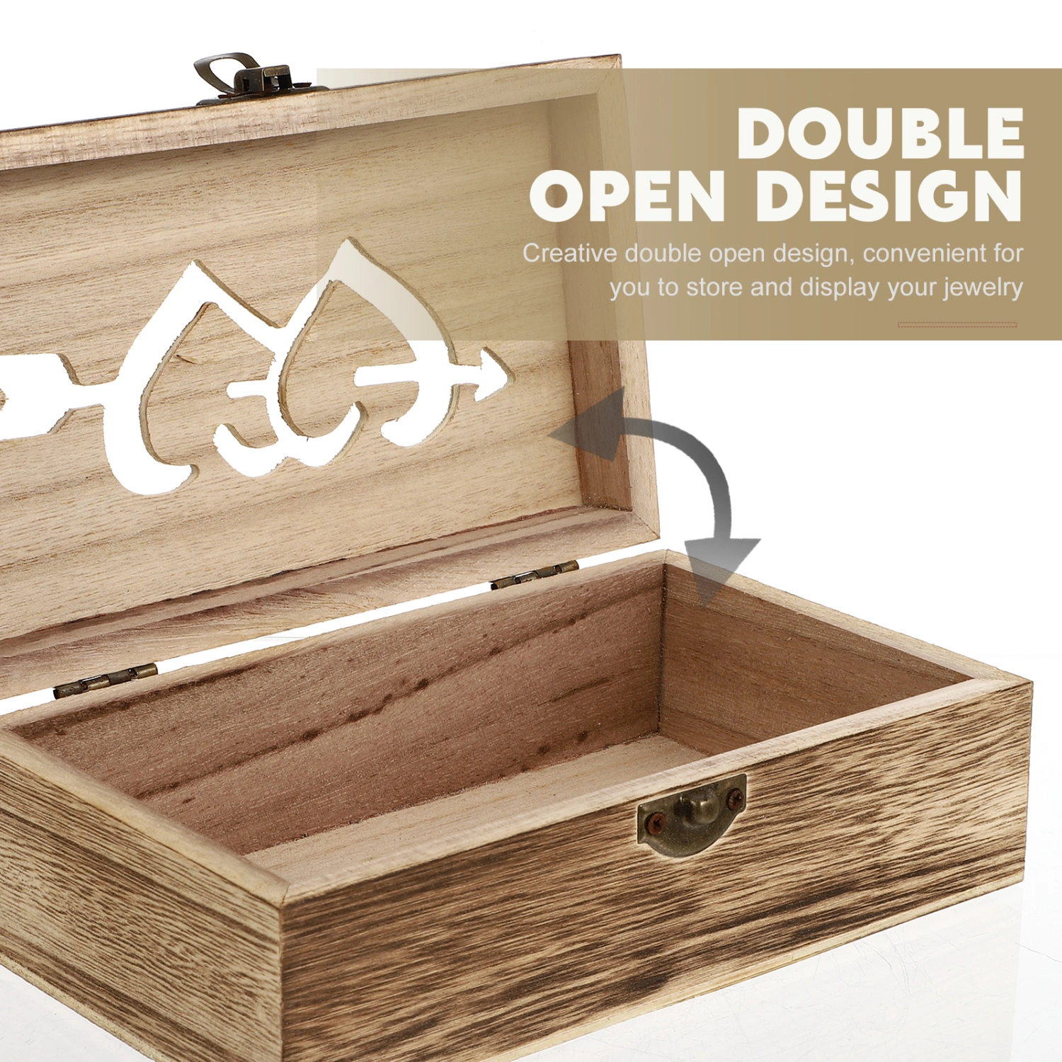 Retro Female Jewelry Storage Box Wooden Jewelry Container Ring Storage Case