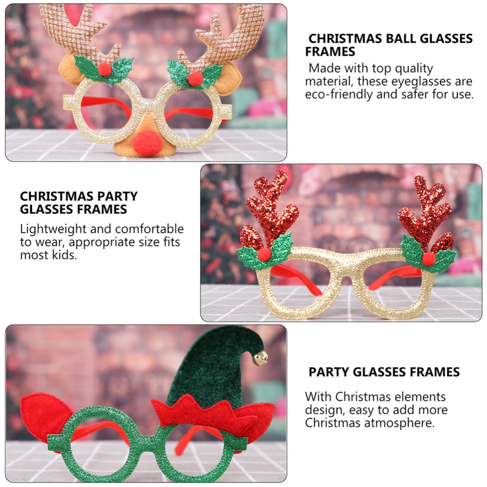 9Pcs Xmas Ball Eyewear Festive Christmas Elements Eyeglass Frames (Mixed Style)