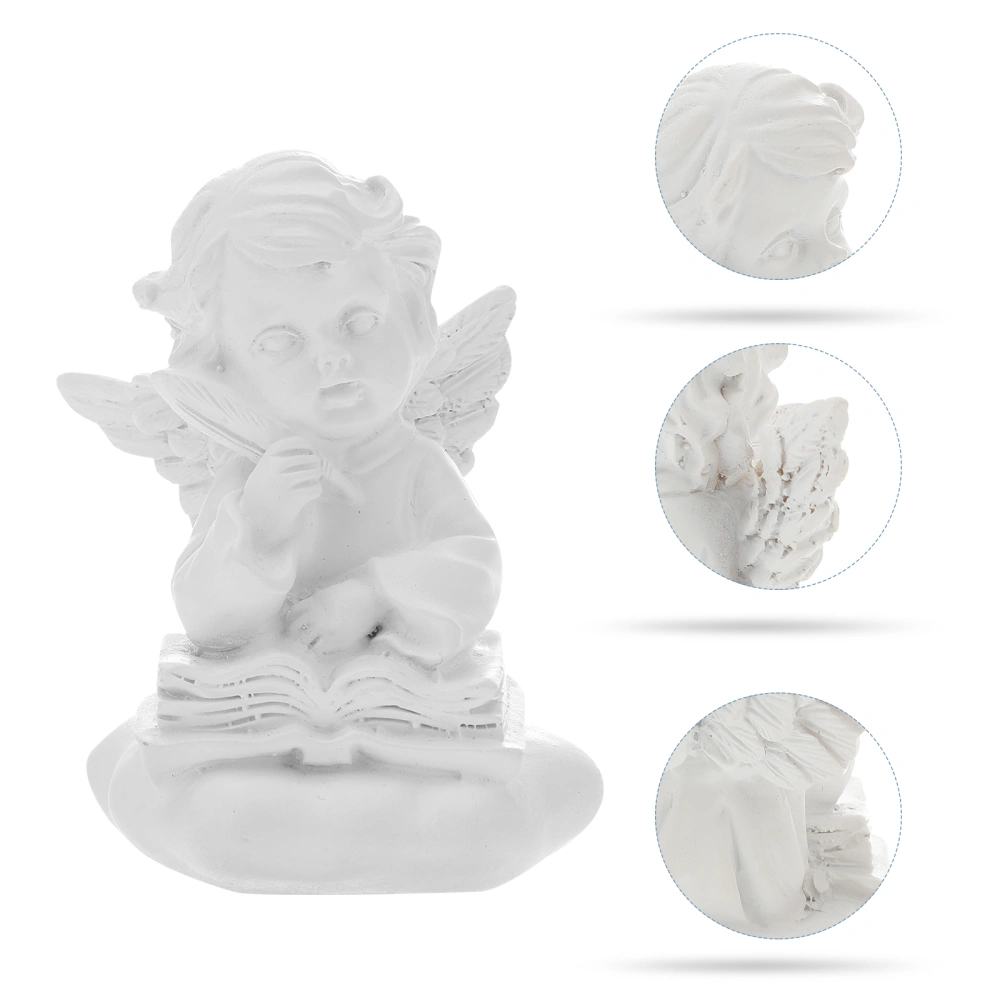 White Angel Figure Adorable Cherubs Angel Decor Statue Resin Angel Sculpture