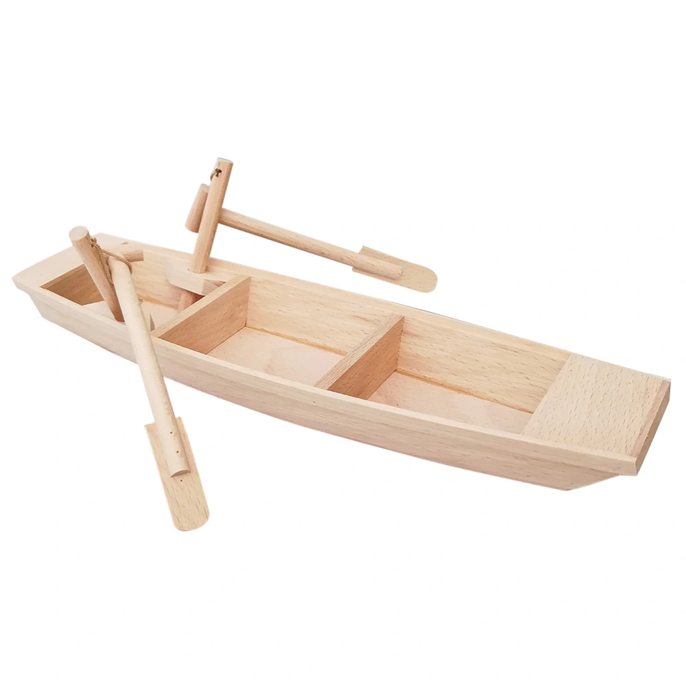 Wooden Mini Boat Model Small Wooden Fishing Boat Small Model Boat for Home Office Decoration