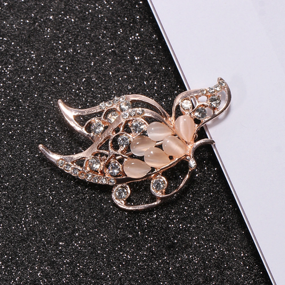 Opal Brooch Crystal Rhinestone Brooch Alloy Brooch Pin for Scarf Banquet Decoration Jewelry Gift