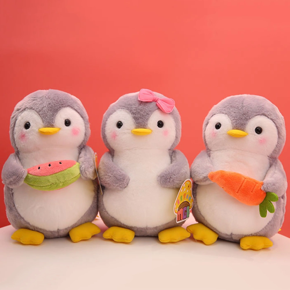 25cm Stuffed Plush Toy Animal Penguin with Carrot Design Doll Animal Toy Decorative Birthday Gift Valentines Day Doll