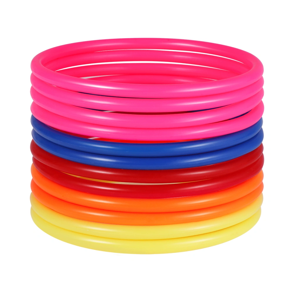 32pcs 6cm Plastic Toss Rings Multicolor Target Throw Games Props Kids Outdoor Games (Random Color)