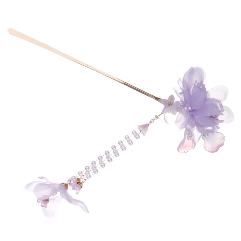 Flower Hair Stick Long Hair Pin Dangle Tassel Hair Stick Vintage Hair Piece Headpiece