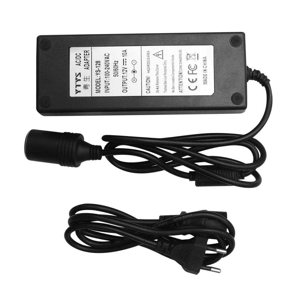 1 Set of 120W 10A Practical Power Converter Inverter Vehicle-to-Home Adapter With EU Plug(Black)