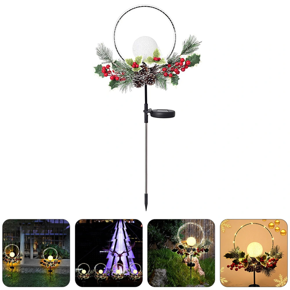 1pc Christmas Solar Ground Inserted Lamps LED Outdoor Handicraft Light