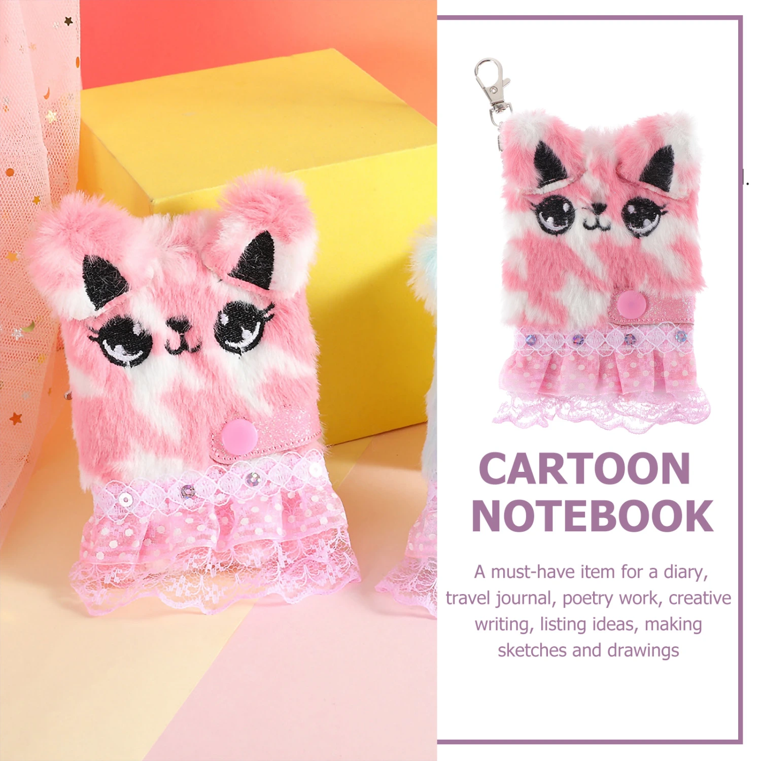 Plush Diary Plush Animal Skirt Shape Notebook Plush Notebook Student Notebook