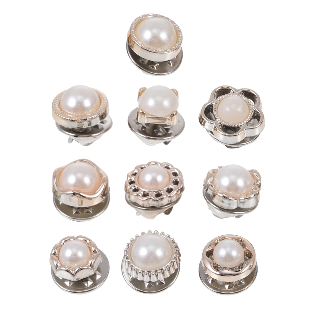 50Pcs Collar Corsages Nail Free Brooches Clothes Snap Buttons Clothes Safety Buckles