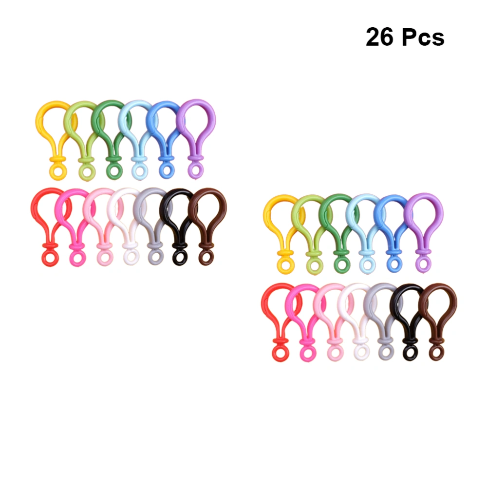 26Pcs Simple Doll Hanging Clasp Fashion Resin Lobster Bag Hook Pendant Creative Bulb Shape Keychain (Mixed Color)