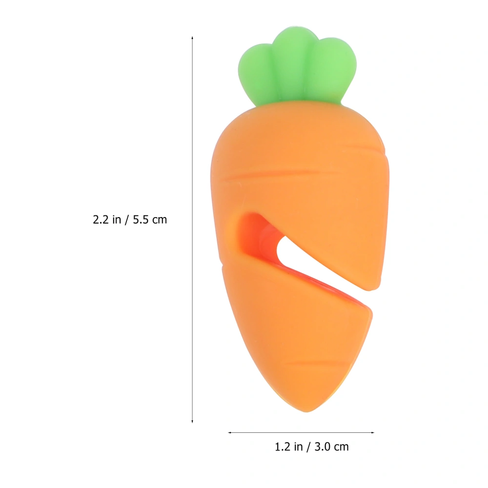 4pcs Silicone Carrot Design Spill-proof Pot Lid Rack Creative Overflow Stoppers Pot Cover Lifter for Kitchen