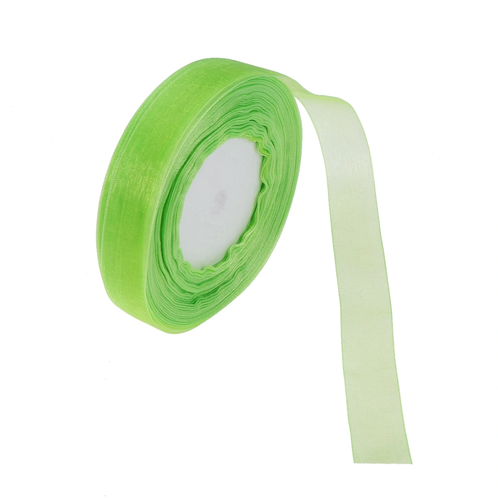 2CM Organza Ribbon Wedding Festive Party Decor Gift Packing Ribbon DIY Accessories Decoration (Light Green)