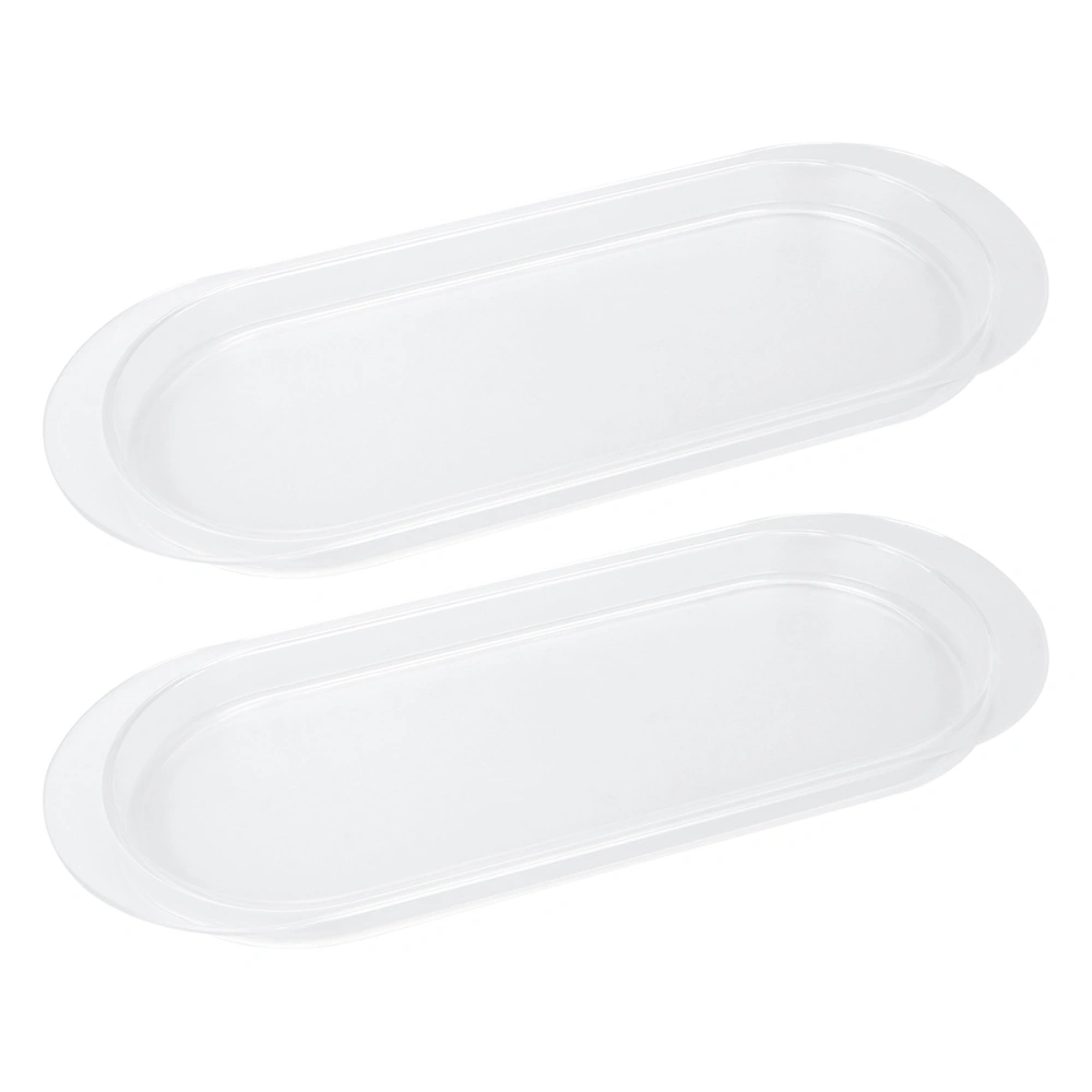 2Pcs Acrylic Egg Shaped Tray Transparent Storage Tray Dried Fruit Plate Serving Tray White