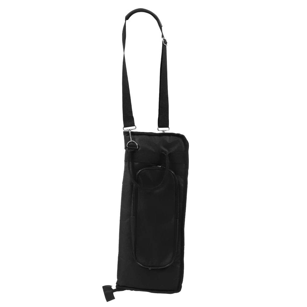 1Pc One Shoulder Drumstick Storage Bag Large Capacity Storage Bag (Black)