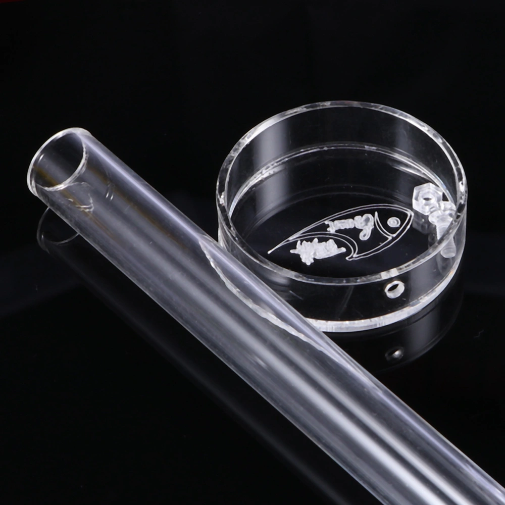 2x27cm Acrylic Shrimp Feeder Food Tube Shrimp Feeding Tube with 80mm Feeding Basin