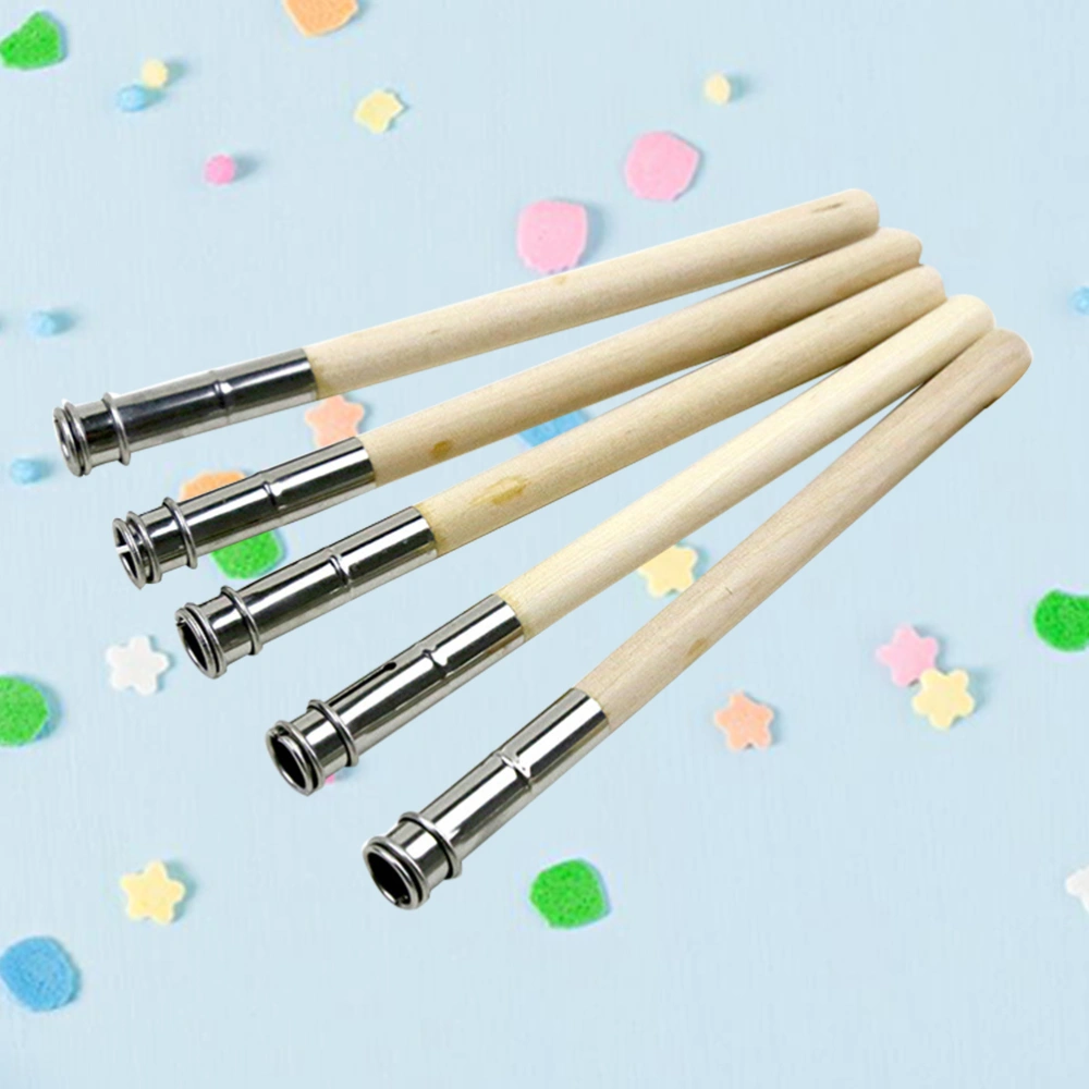 5pcs Wood Single-head Pencil Extender Drawing Art Drawing Pen Extender for Students Officer Teachers