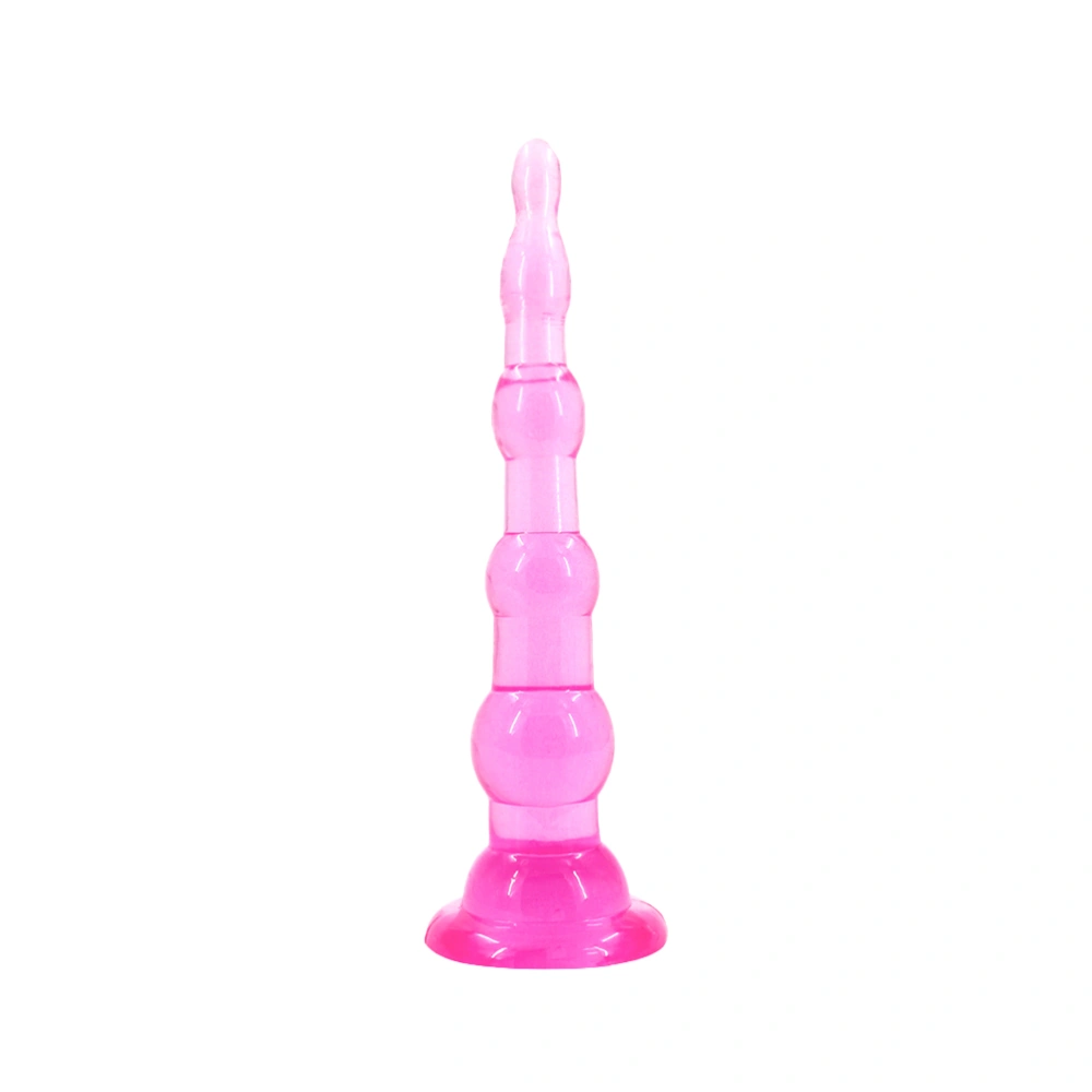 Beads Anal Plug Masturbator Adult Anal Plug G Spot Sex Flirting Toys for Adults (Pink, Six Beads)