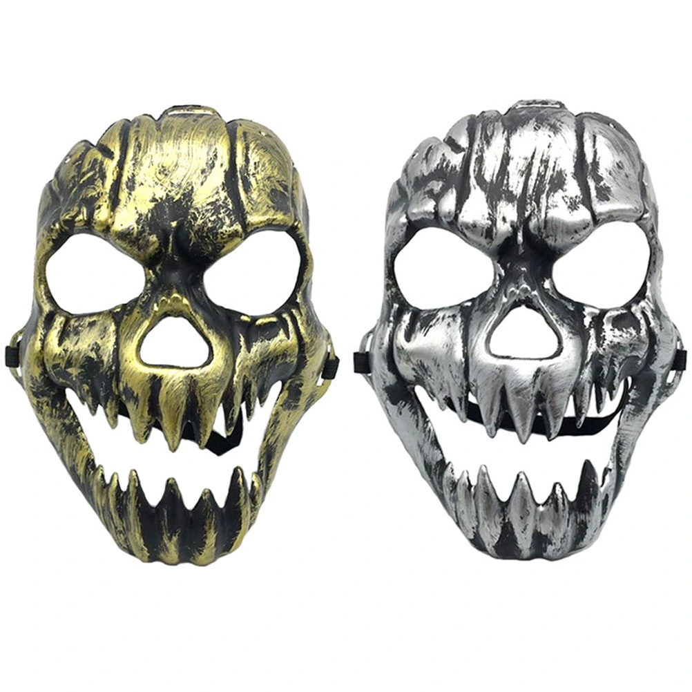 2pcs Halloween Costumes Mask Scary Creepy Horrible Mask Costume Prop for Masquerade Cosply Halloween Costume Party (Golden + Silver)