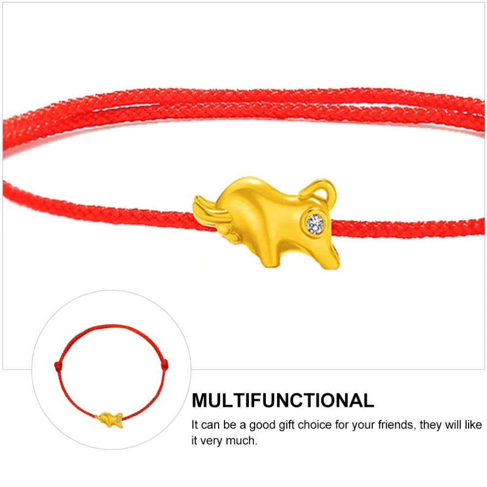 Creative Ox Year Bracelet Chic Red Rope Wrist Decor Stylish Hand Jewelry