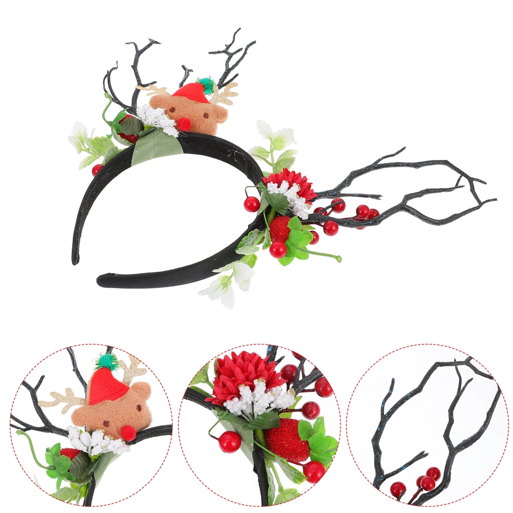 Christmas Tree Branch Antler Shaped Headband Christmas Hair Decor Cosplay Prop