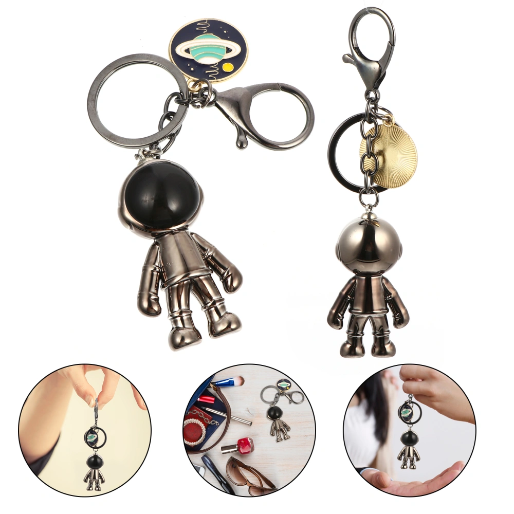 1Pc Lovely Electroplated Key Chain Astronaut Shape Key Ring Bag Pendant