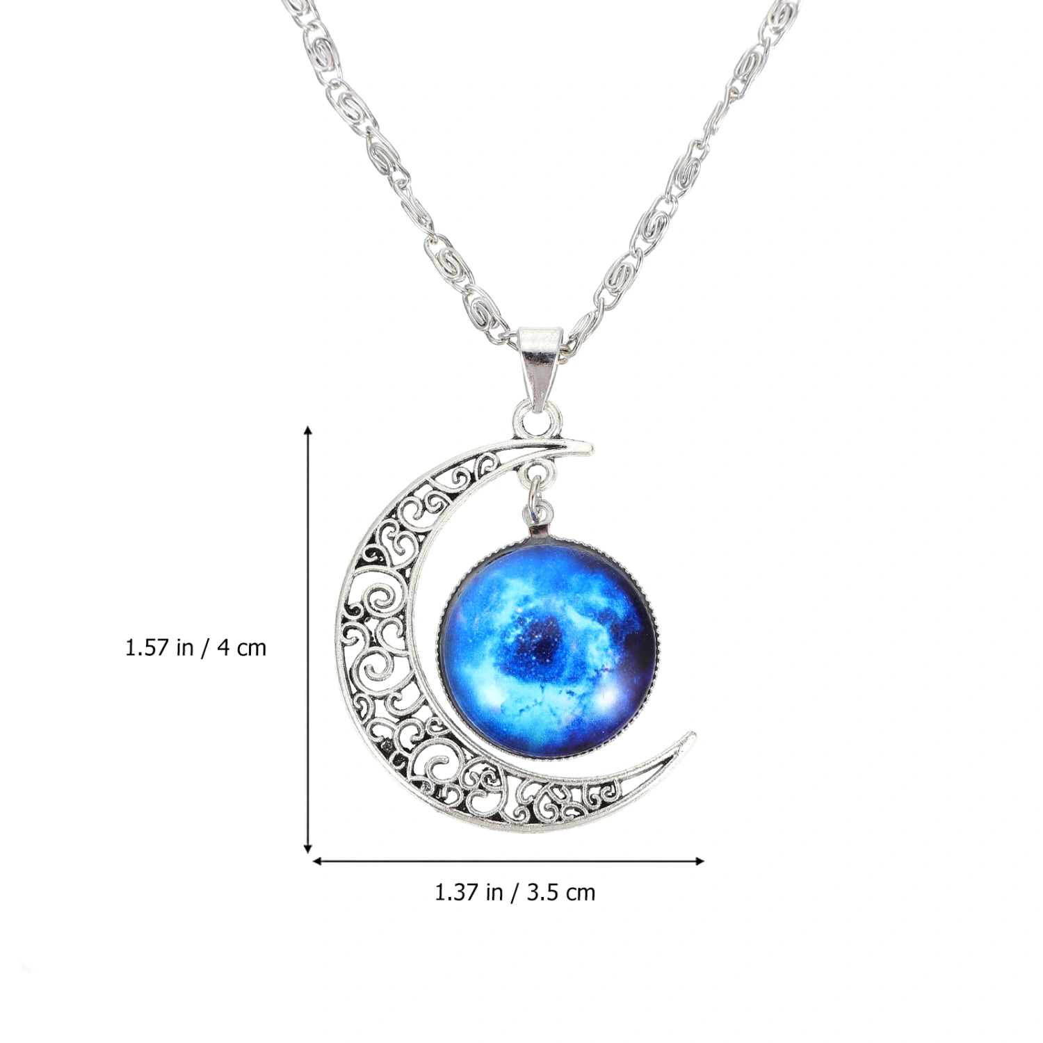 2pcs Moon Gems Necklace Stylish Pendants Moon Shape Necklace for Women
