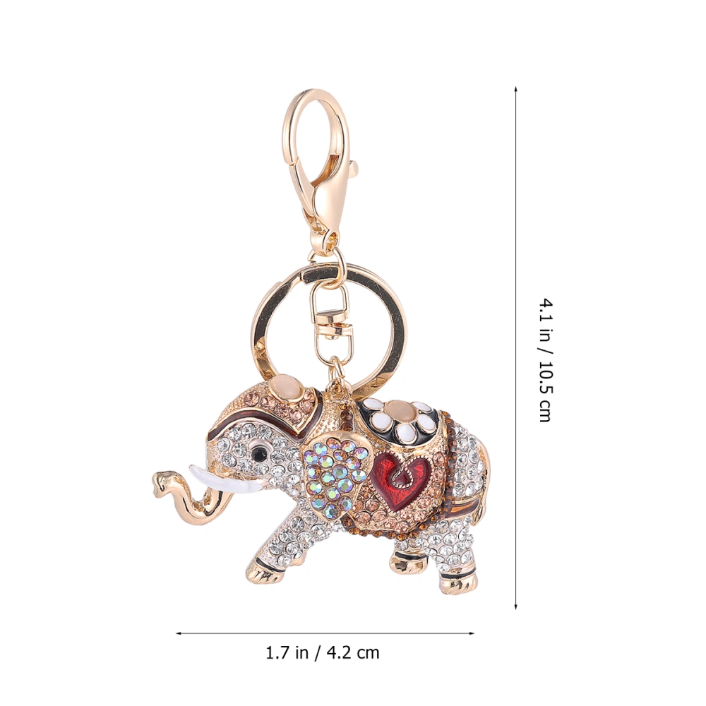 Creative Keychain Pendant Elephant Shaped Design Keychain Decoration Fashion Key Holder for Keychain Handbag Decoration (Yellow)