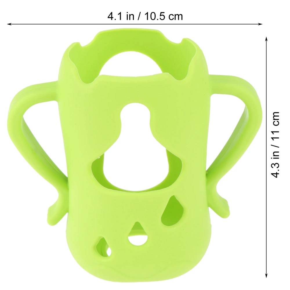 Feeding-Bottle Silicone Cover Drop Resistance Wide Mouth Feeder Protective Cover for Baby Infant Newborn 160ml Green