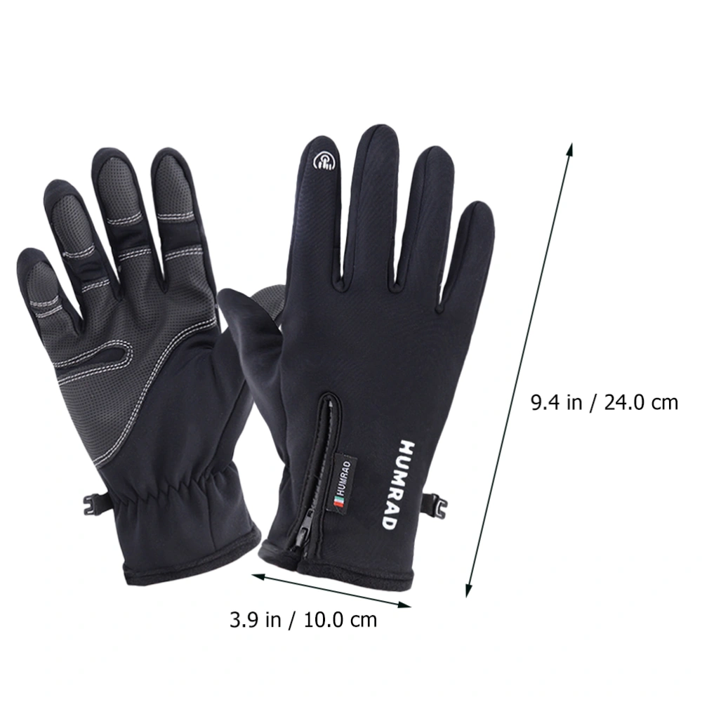 1 Pair of Outdoor Windproof Gloves Anti-Skid Skiing Gloves Winter Riding Gloves