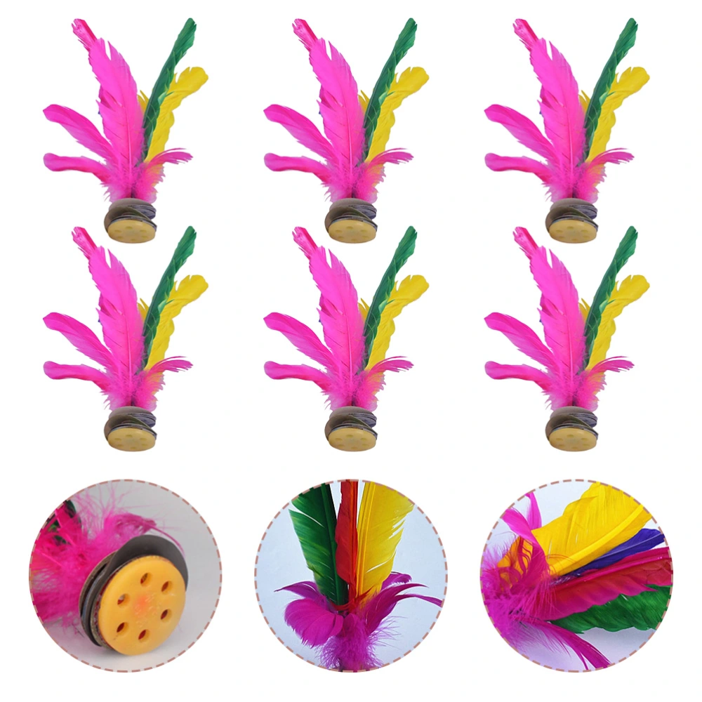 6Pcs Children Kicking Plaything Foot Sports Game Toy Chinese Traditional Jianzi