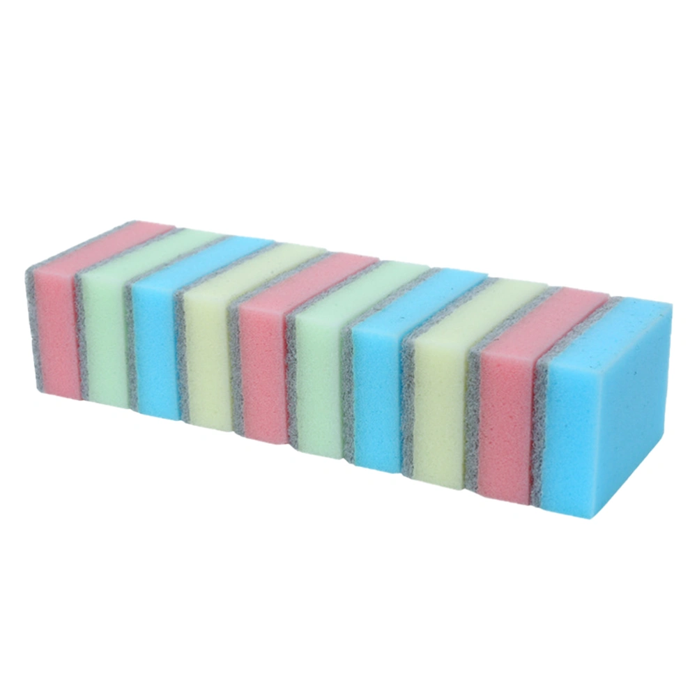 10PCS Kitchen Scouring Pad Sponge Colorful Dishwashing Sponge Scrubber Cleaning Pad