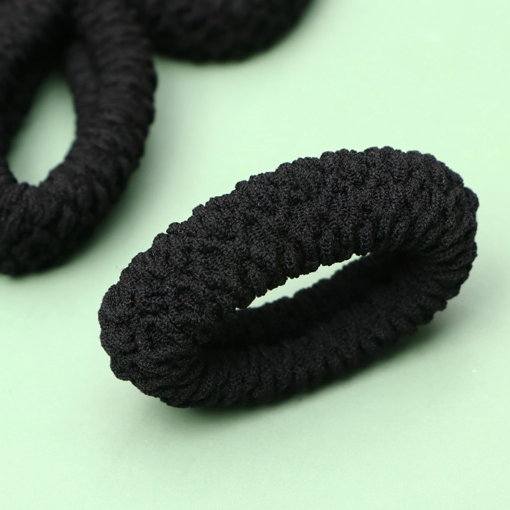 20PCS Simple Chic Hair Ropes High Elastic Binding Hair Ties Jacquard Scarf Hair Cord Household Ponytail Hair Ring Female Hair Accessories for Women Wearing (Black)