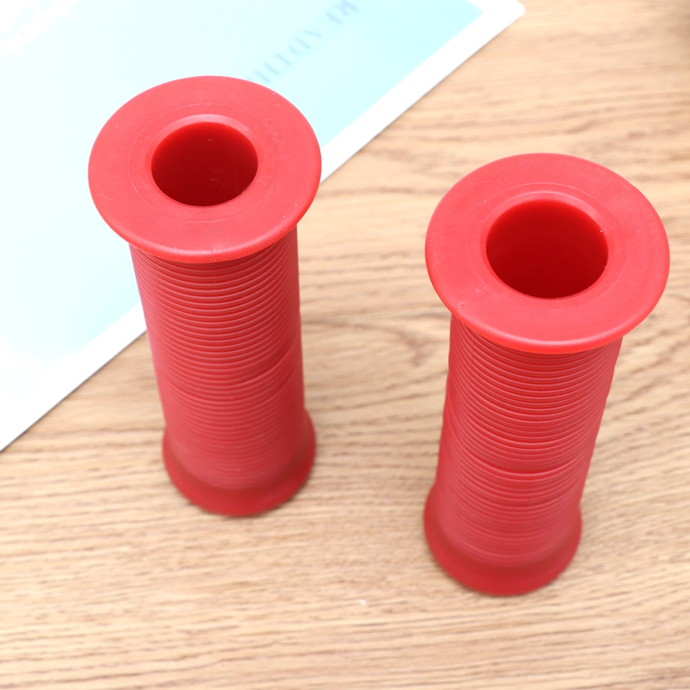 1 Pair Motorcycle TPU Vintage Handlebar Cover Universal Thread Bike Grips Non-Slip Handlebar Grips Red 22/24MM